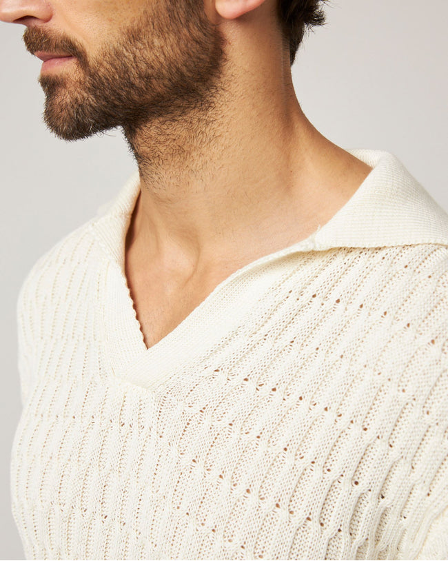 Image of model wearing Cove Polo Shirt.