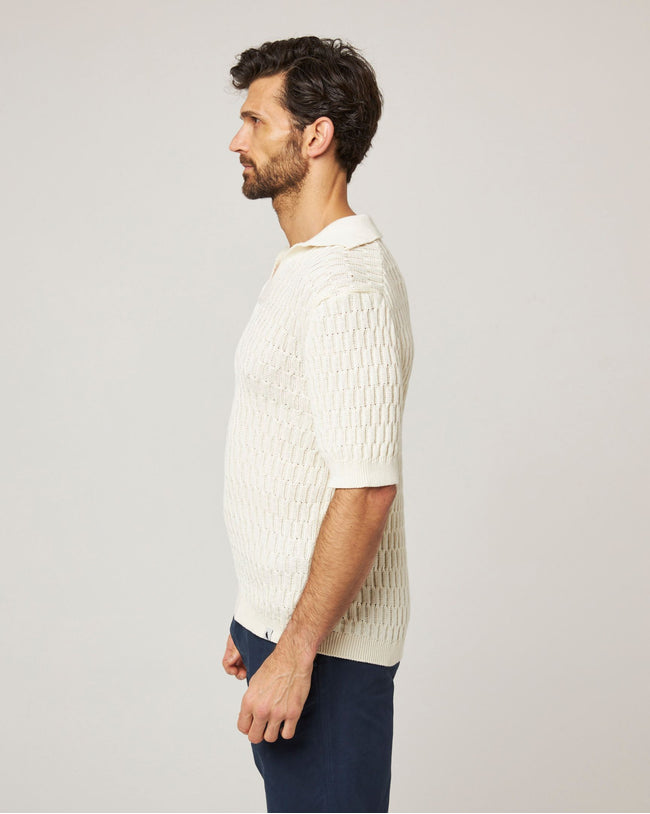 Image of model wearing Cove Polo Shirt.