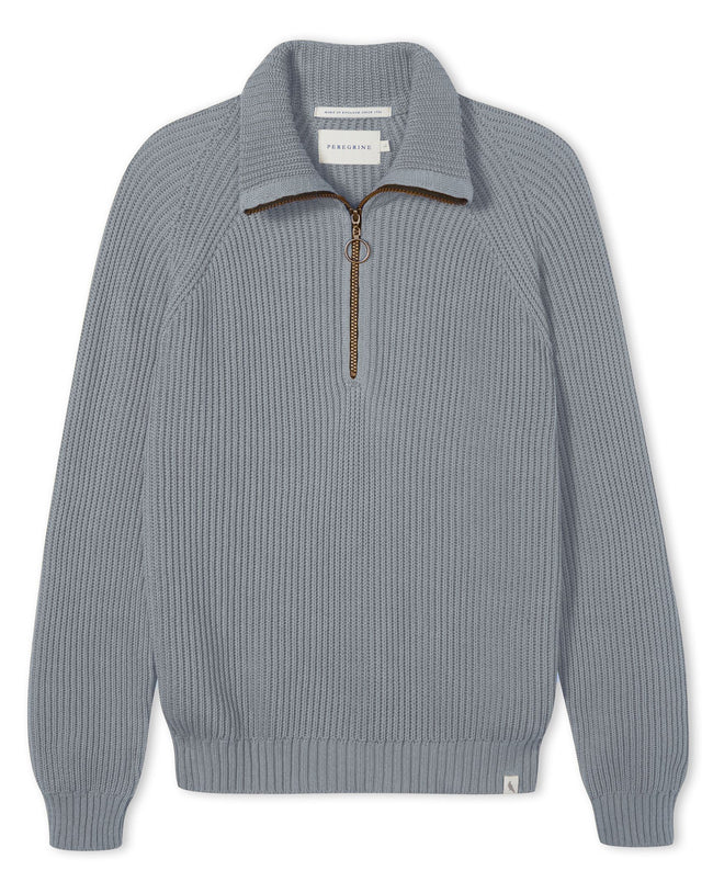 Image of model wearing Felix Quarter Zip Jumper.