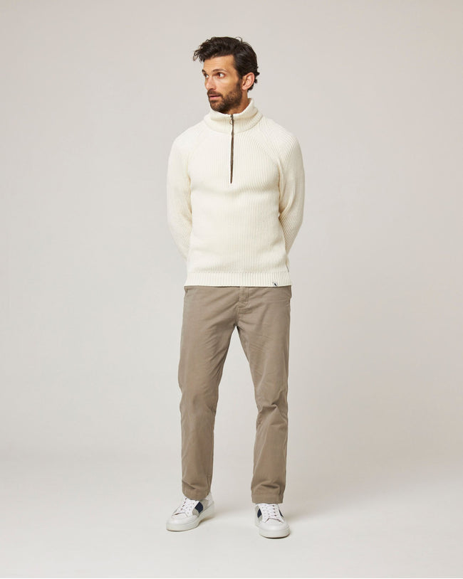 Image of model wearing Felix Quarter Zip Jumper.