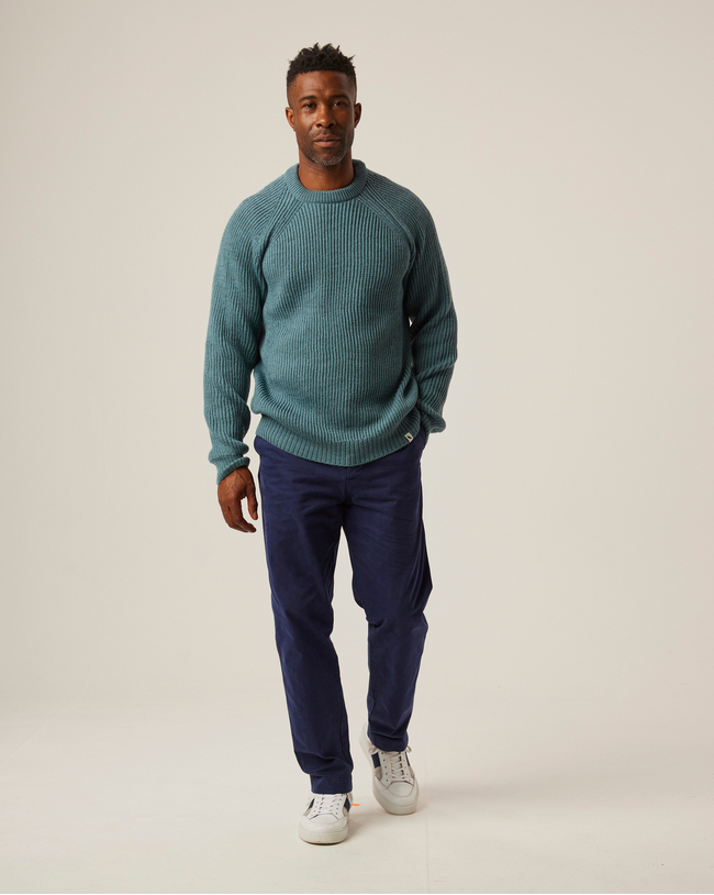 Image of model wearing Ford Crew. Model is 6ft, chest size 36in and wearing size Large