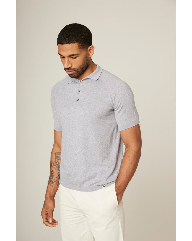 Image of model wearing Jones Polo Shirt .