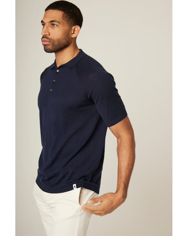 Image of model wearing Jones Polo Shirt .