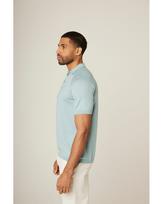 Image of model wearing Jones Polo Shirt .