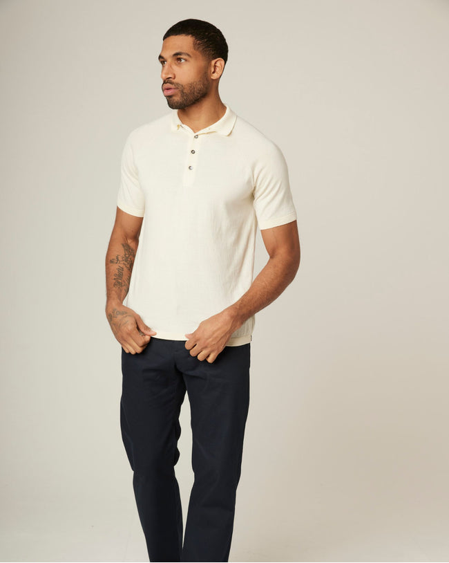 Image of model wearing Jones Polo Shirt .