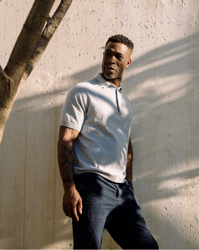 Image of model wearing Jones Polo Shirt 2.0.