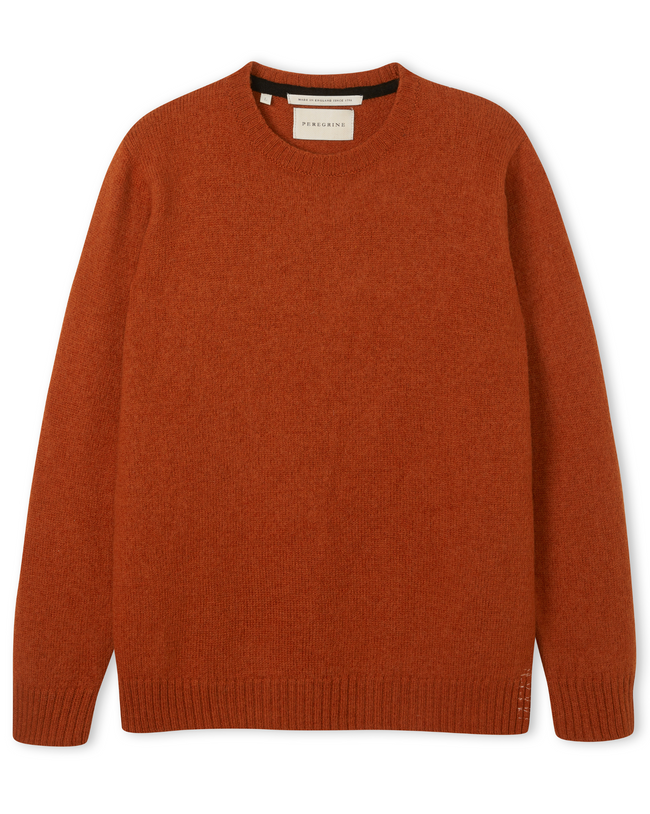 Image of model wearing Makers Stitch Jumper. Model is 6ft1in, chest size 38in and wearing size Large