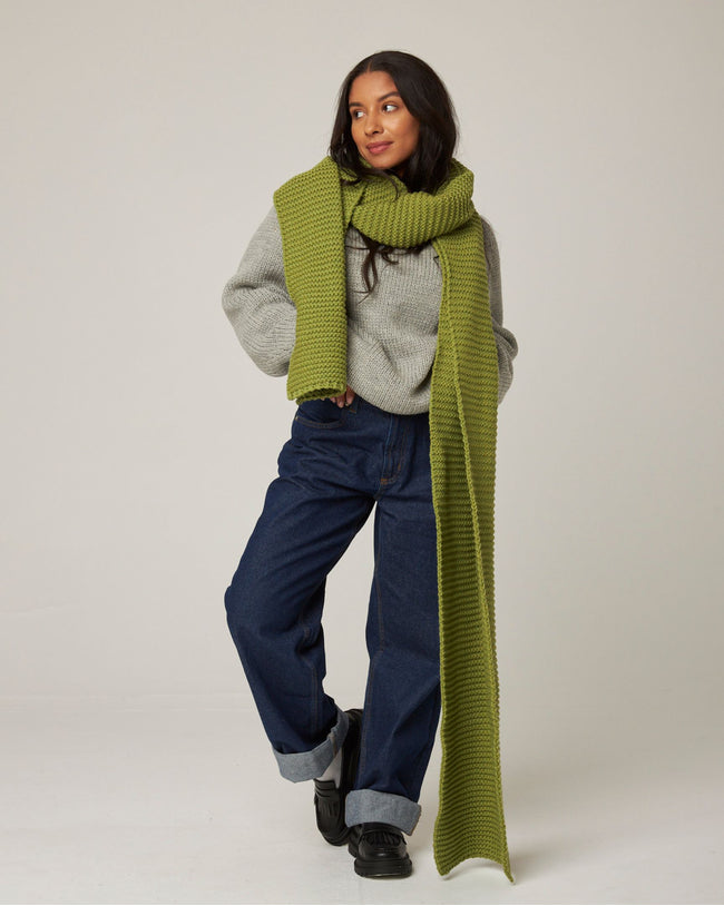 Image of model wearing Oversized Scarf. One Size