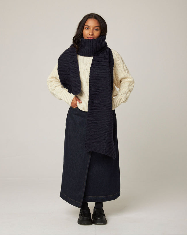 Image of model wearing Oversized Scarf. One Size