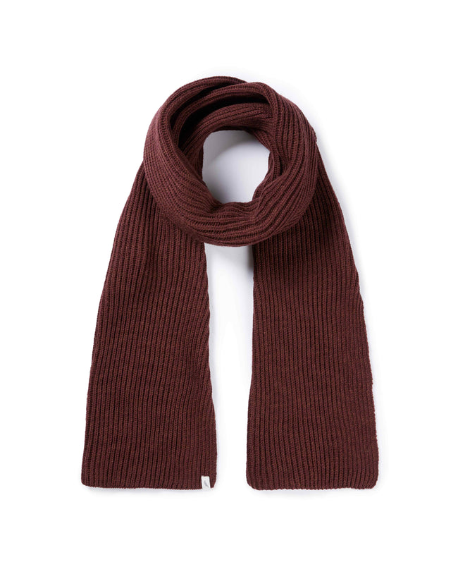 Image of model wearing Porter Ribbed Scarf. One Size