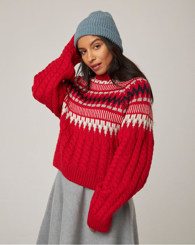 Image of model wearing Porter Ribbed Beanie. One Size