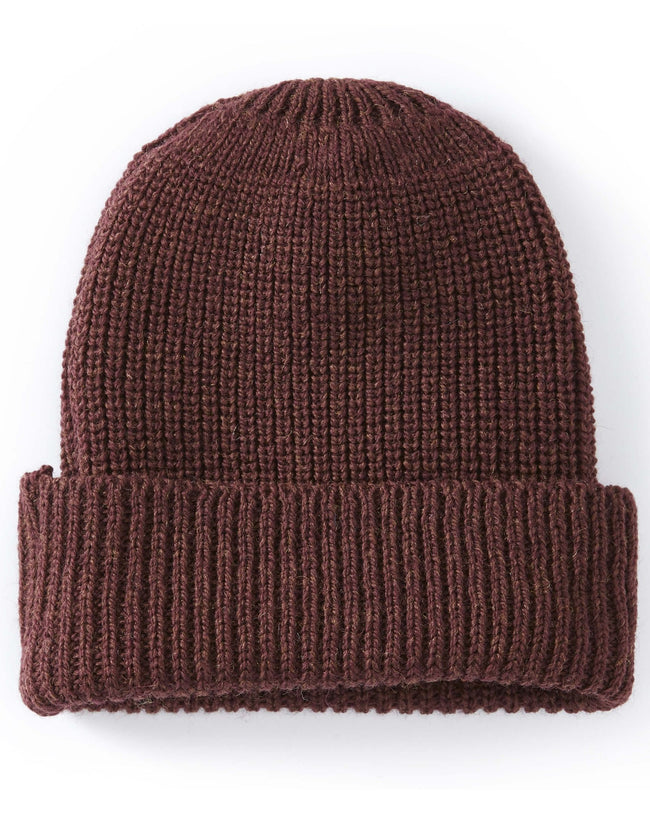 Image of model wearing Porter Ribbed Beanie. One Size