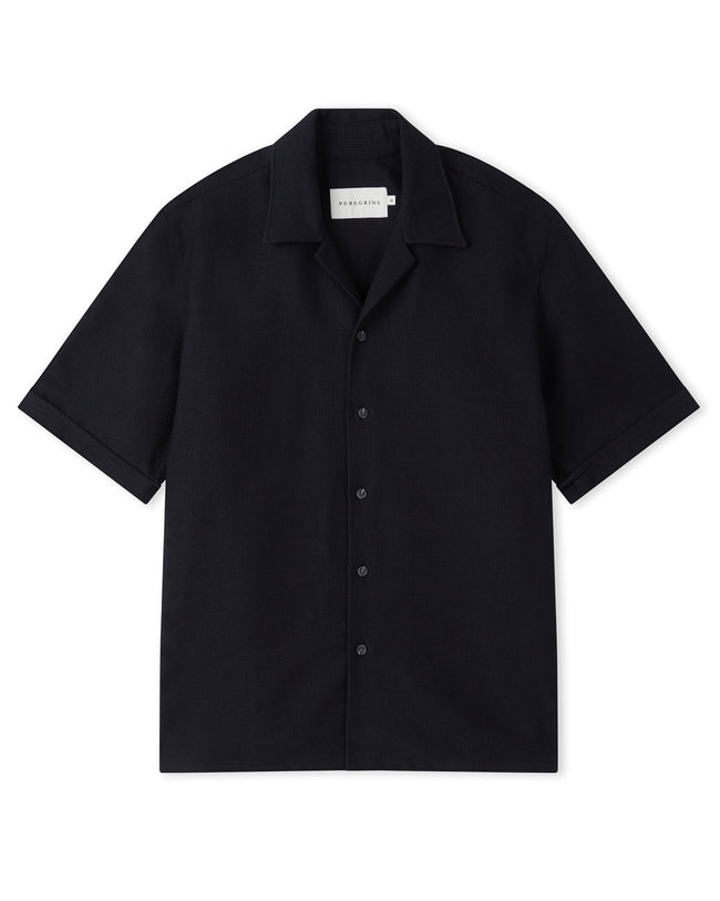 Image of model wearing Quay Cuban Collar Shirt .