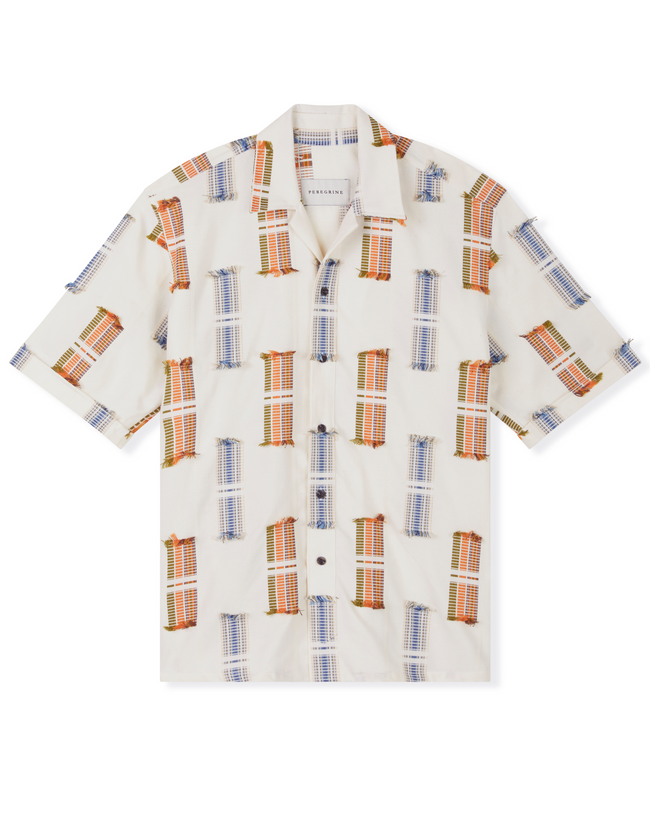 Image of model wearing Quay Cuban Collar Shirt .