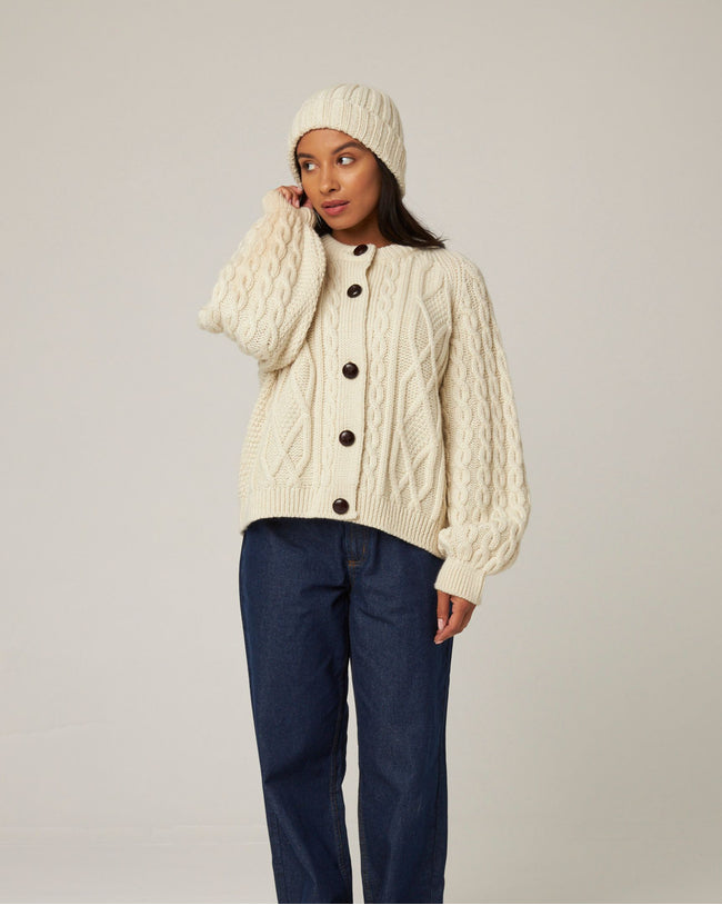 Image of model wearing Milliner Ribbed Beanie. One Size