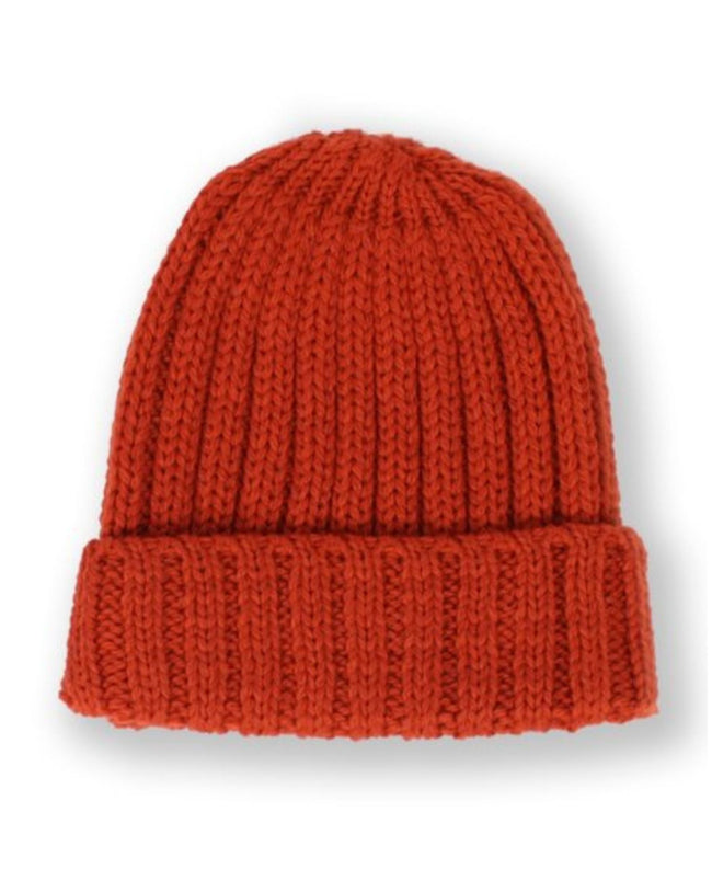 Image of model wearing Milliner Ribbed Beanie. One Size