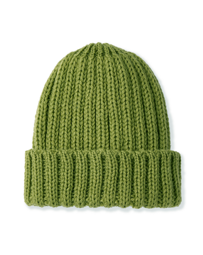 Image of model wearing Milliner Ribbed Beanie. One Size