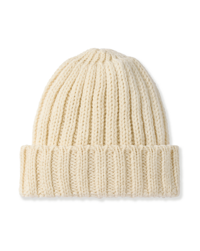Image of model wearing Milliner Ribbed Beanie. One Size
