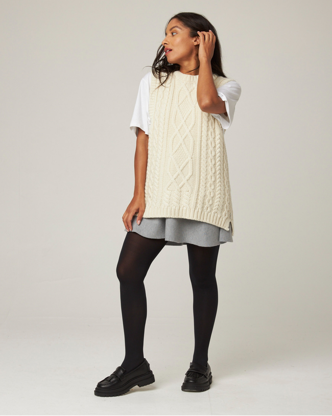 Image of model wearing Rig Sweater Vest.