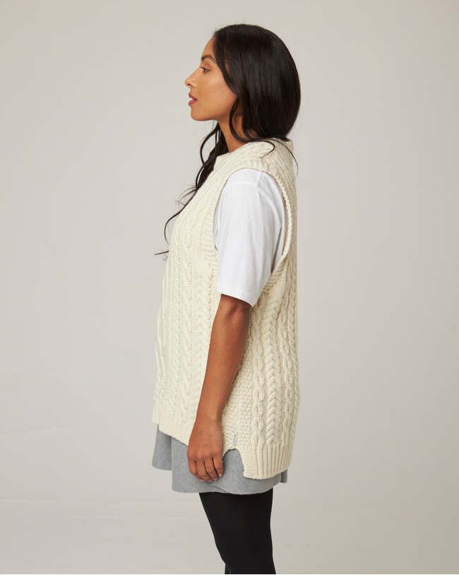 Image of model wearing Rig Sweater Vest.