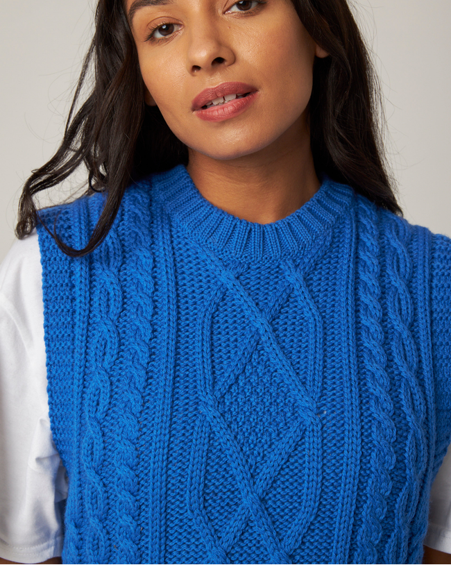 Image of model wearing Rig Sweater Vest.