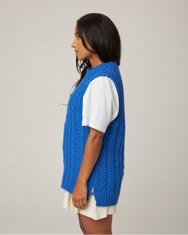 Image of model wearing Rig Sweater Vest.