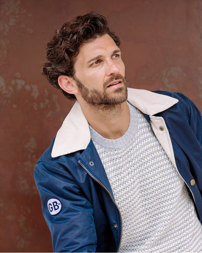 Image of model wearing Warwick Waxed Jacket.