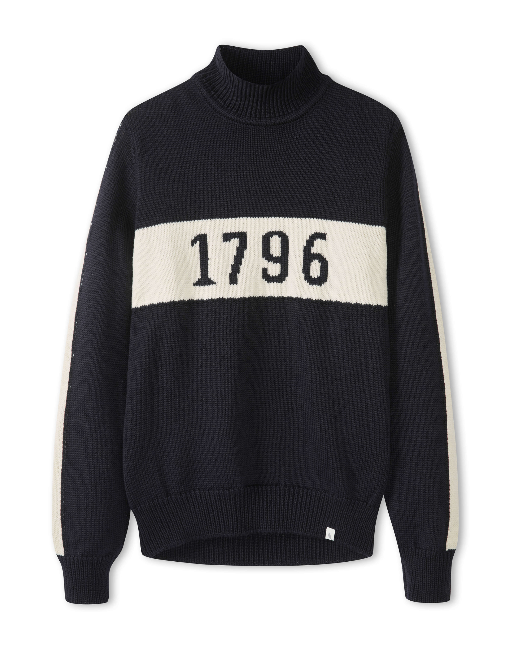 Image of model wearing 1796 Jumper. Model is 5ft8in, size UK 8 and wearing size Small