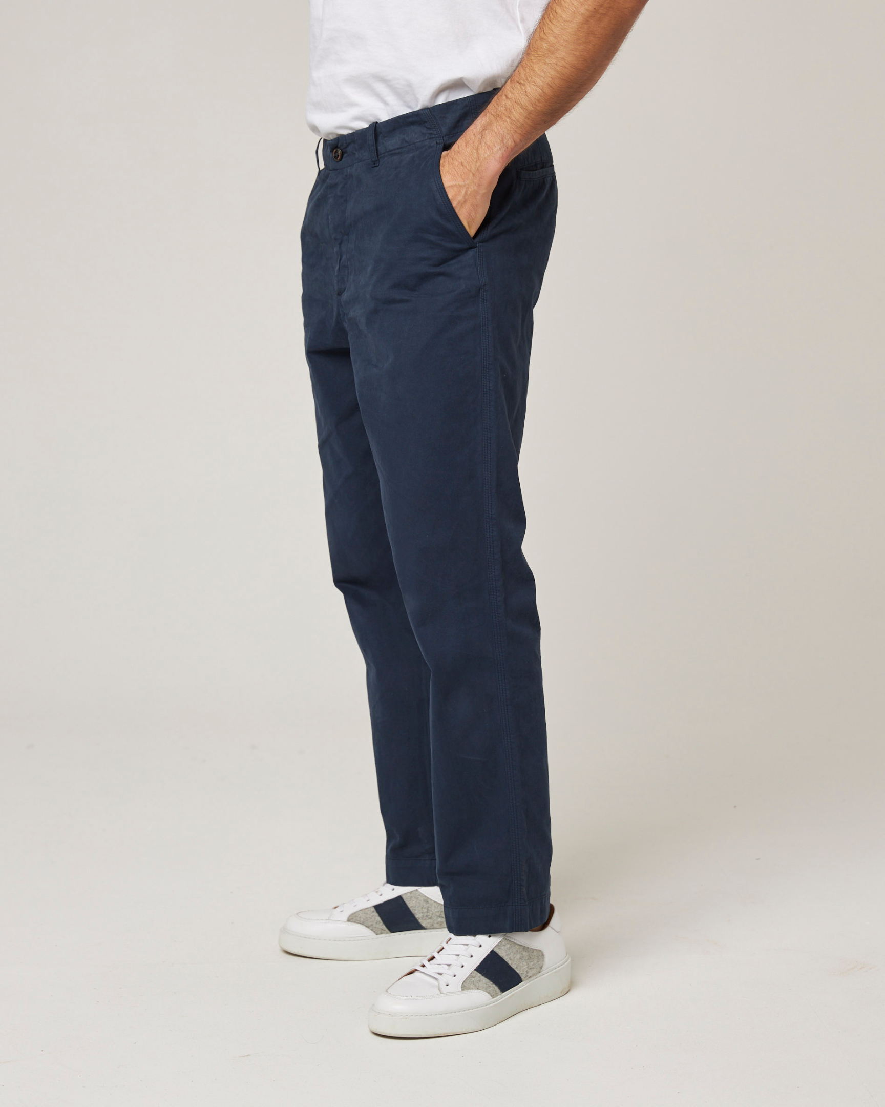 Image of model wearing Ashton Chore Trousers. 