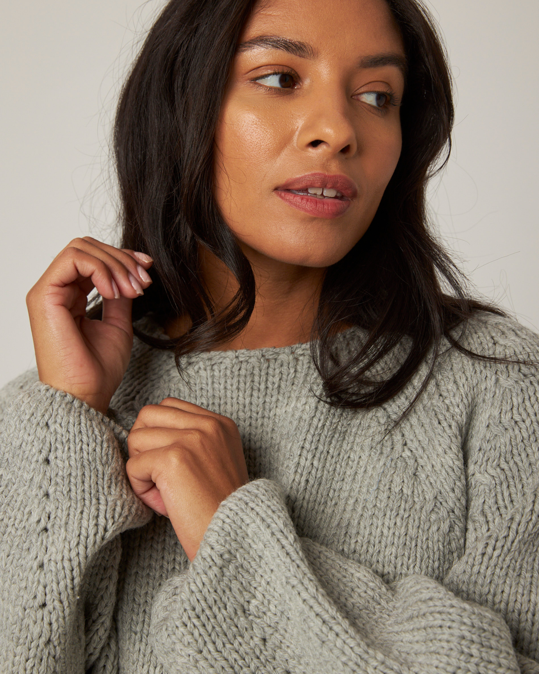 Image of model wearing Beacon Jumper. 