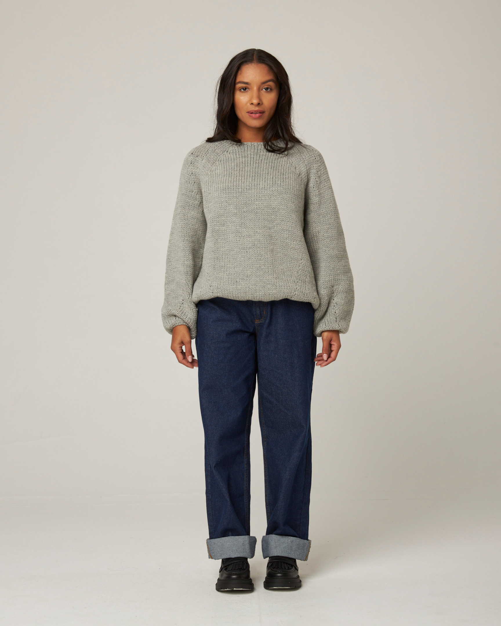 Image of model wearing Beacon Jumper. 