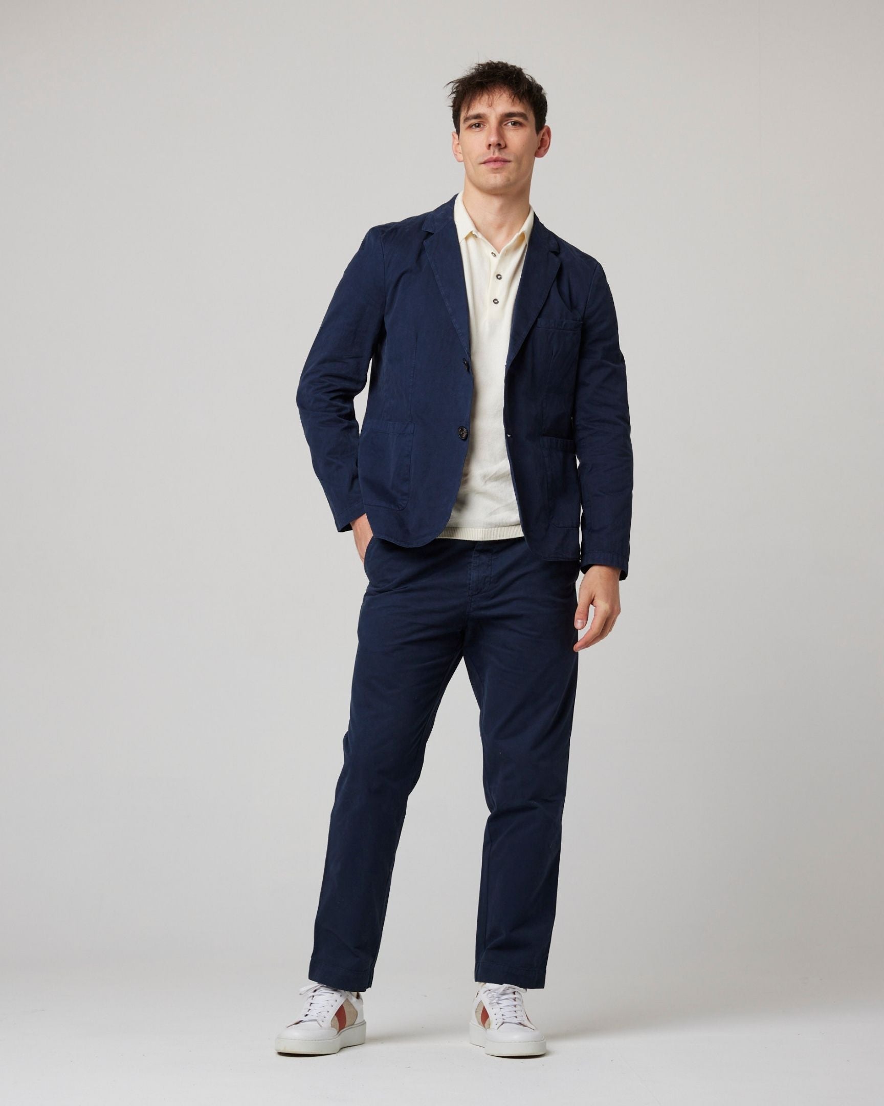 Image of model wearing Belmont Blazer. 