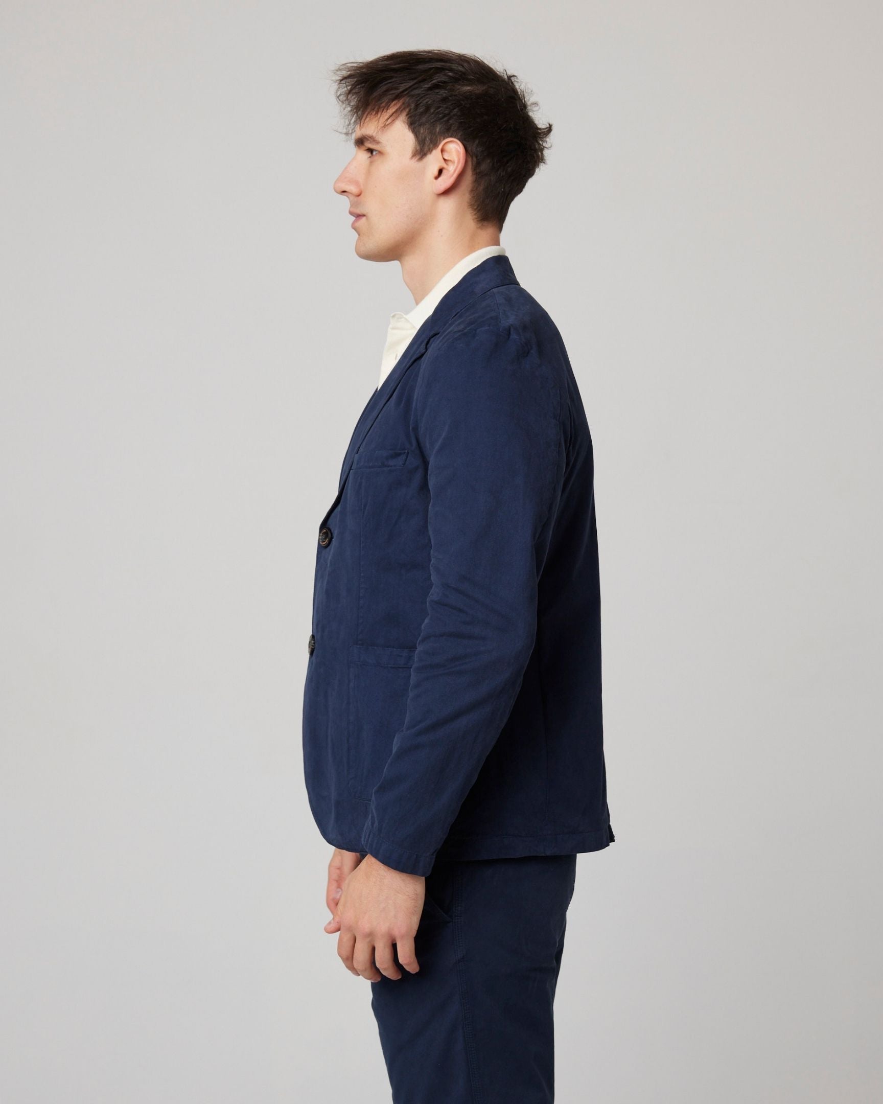 Image of model wearing Belmont Blazer. 