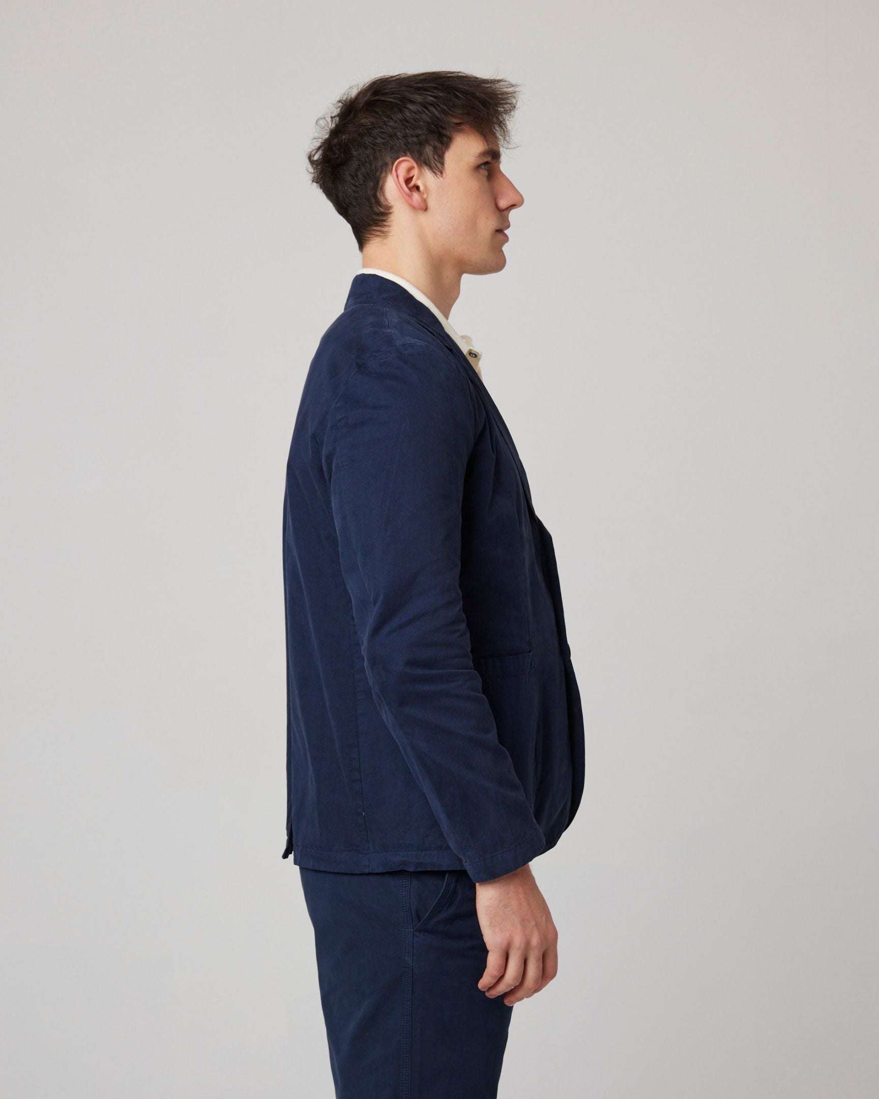 Image of model wearing Belmont Blazer. 