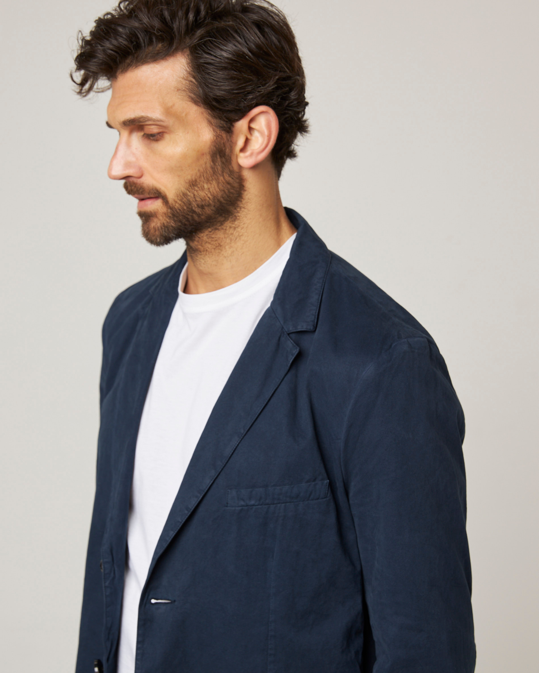 Image of model wearing Belmont Blazer. 