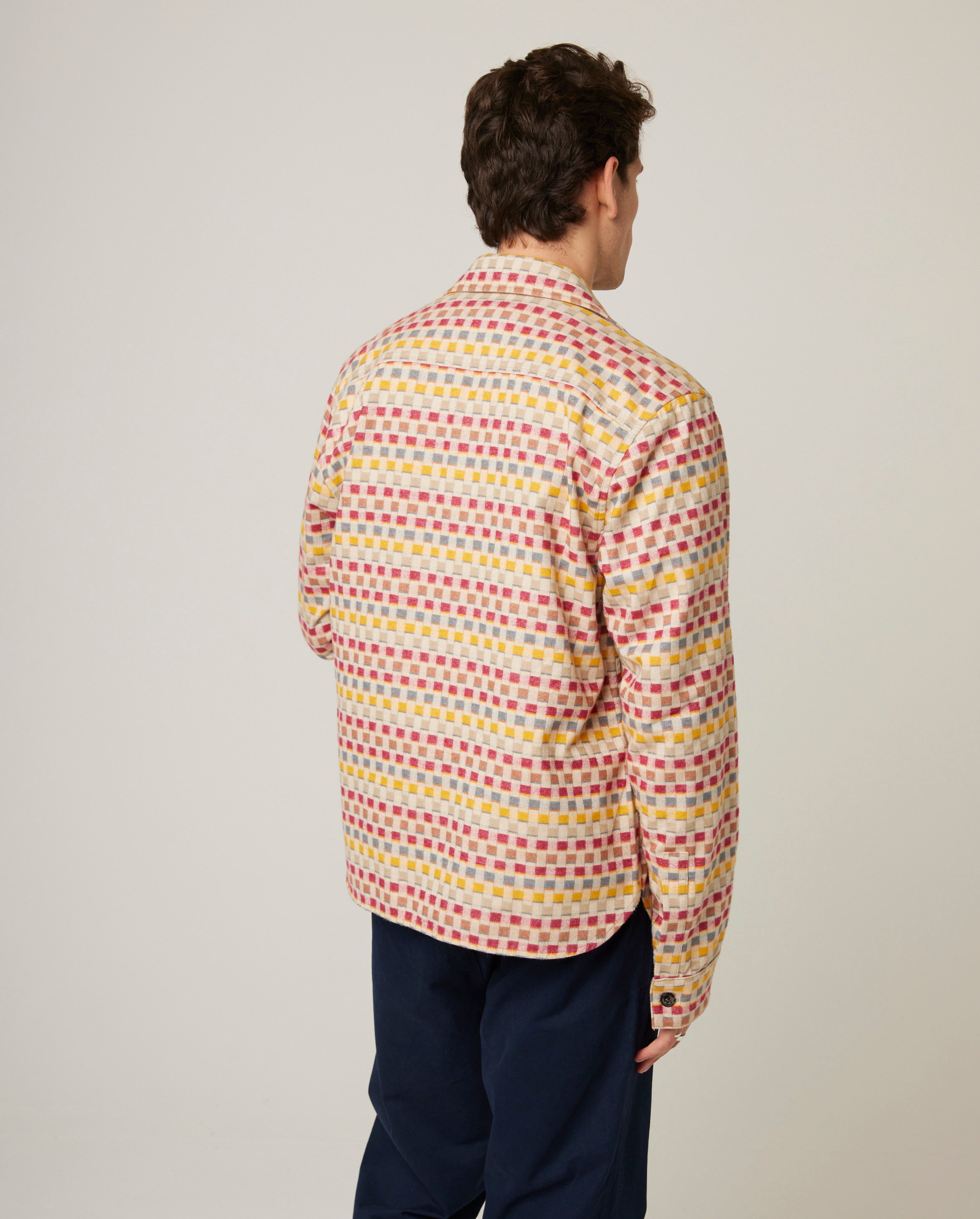 Image of model wearing Blake Overshirt. 