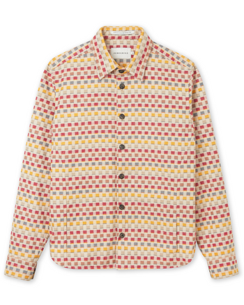 Image of model wearing Blake Overshirt. 