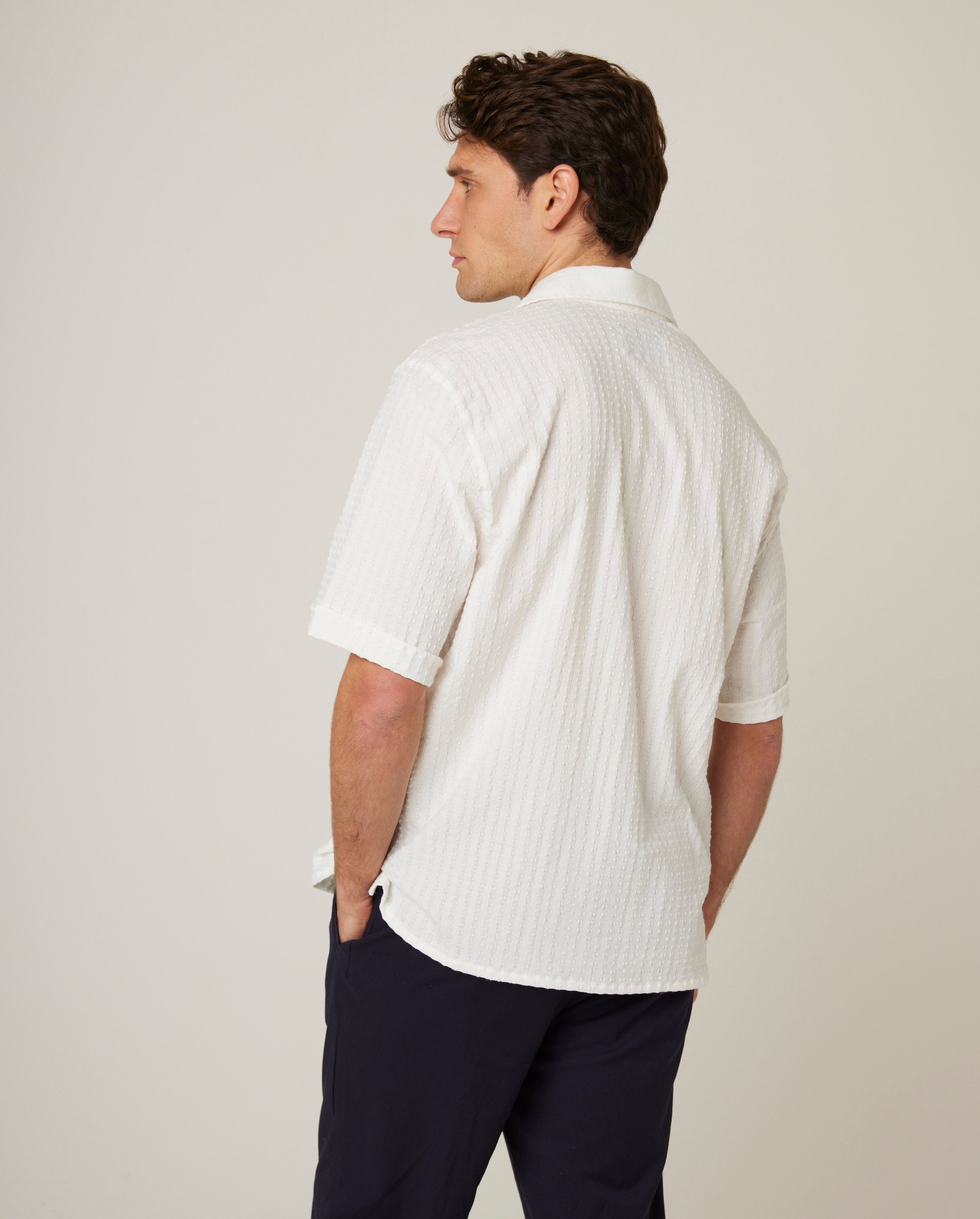 Image of model wearing Cabin Shirt. 