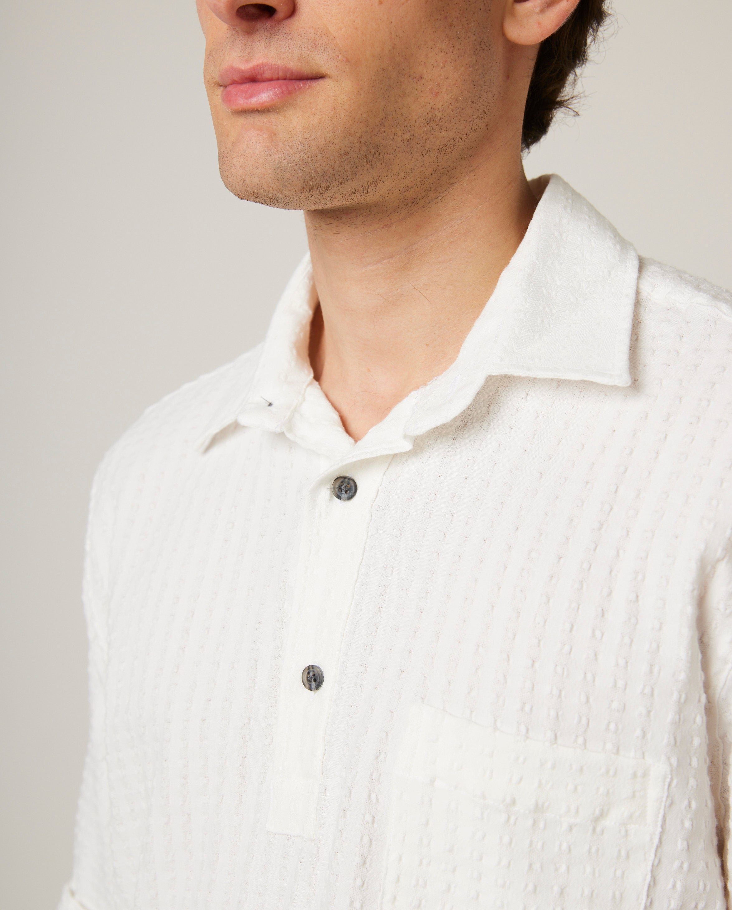 Image of model wearing Cabin Shirt. 