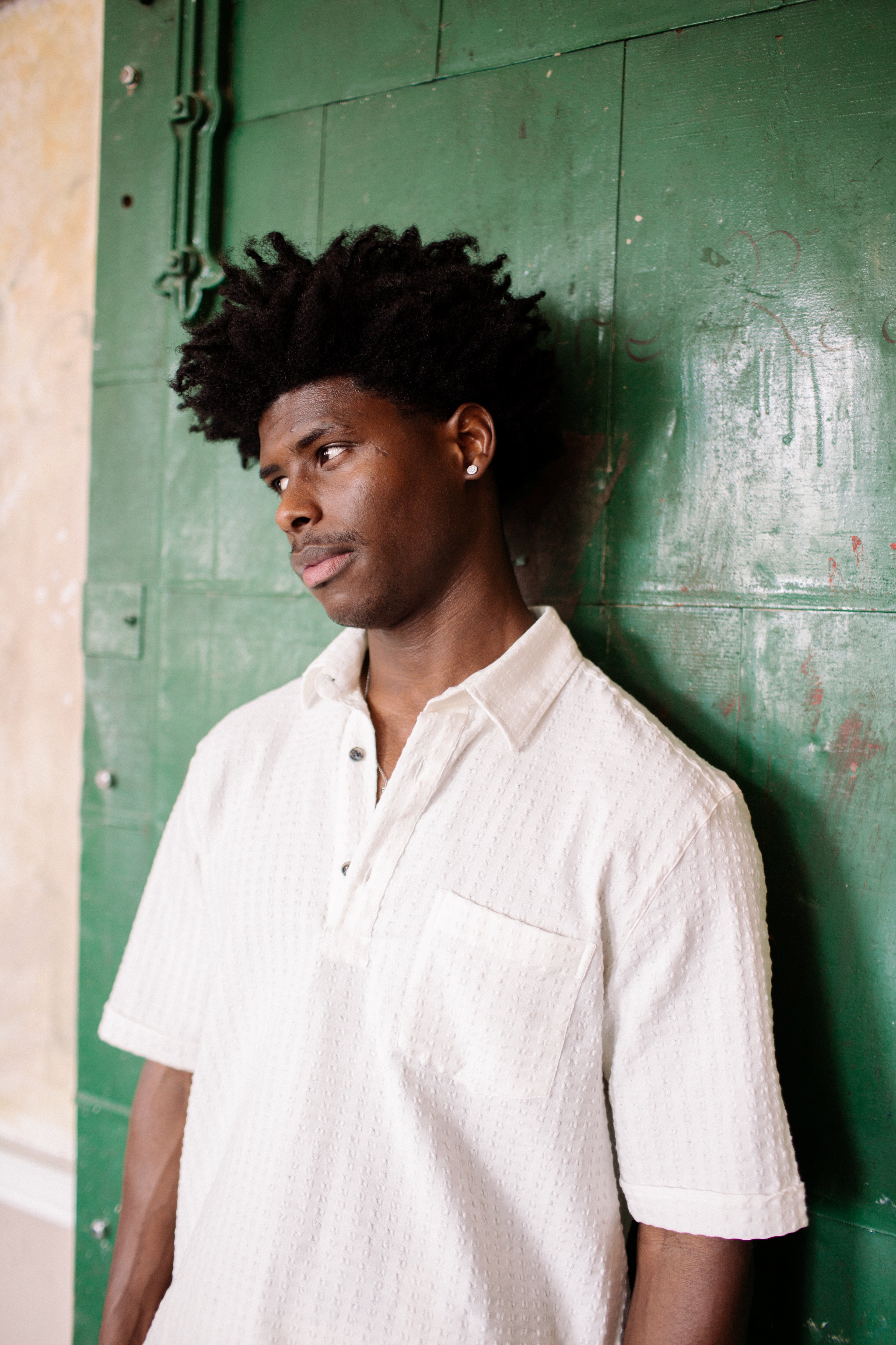 Image of model wearing Cabin Shirt. 