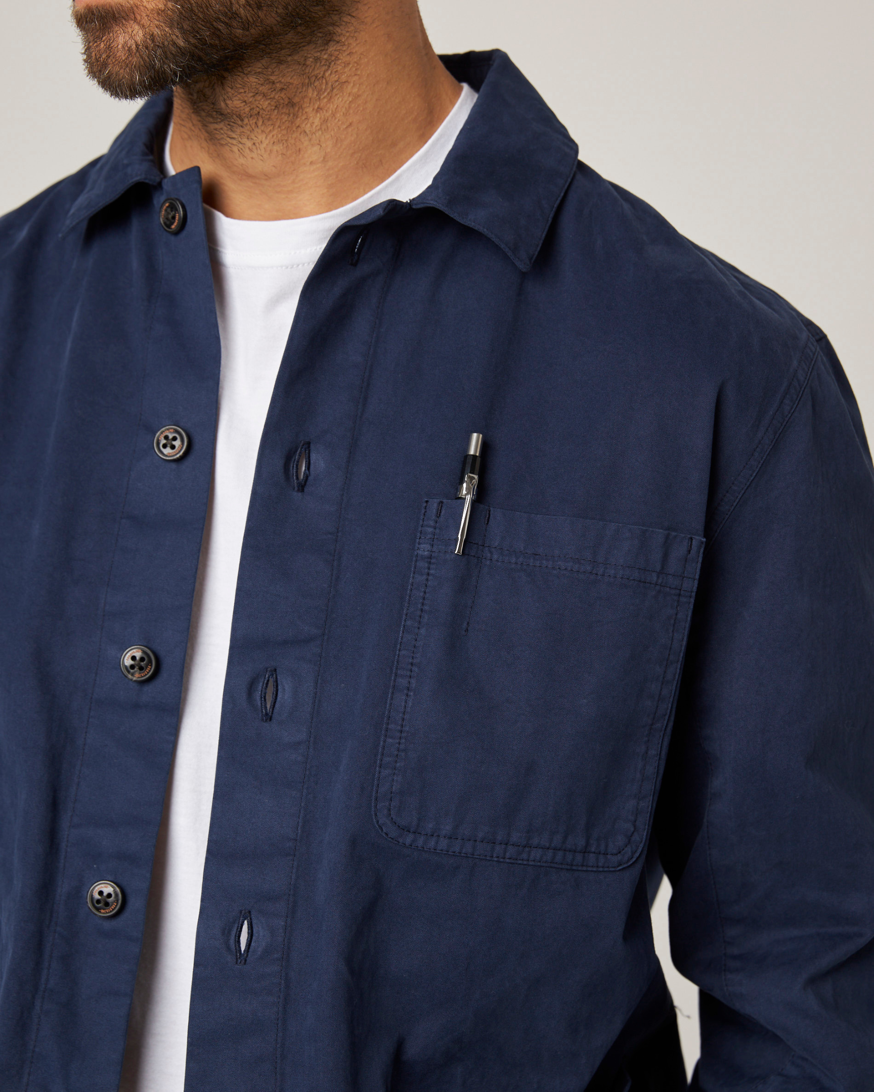 Image of model wearing Ashton Chore Jacket. 