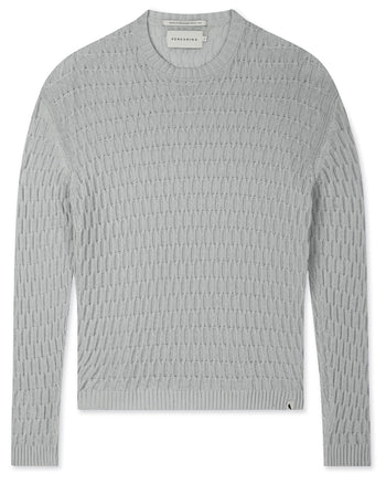 Image of model wearing Cove Crew Neck Jumper. 