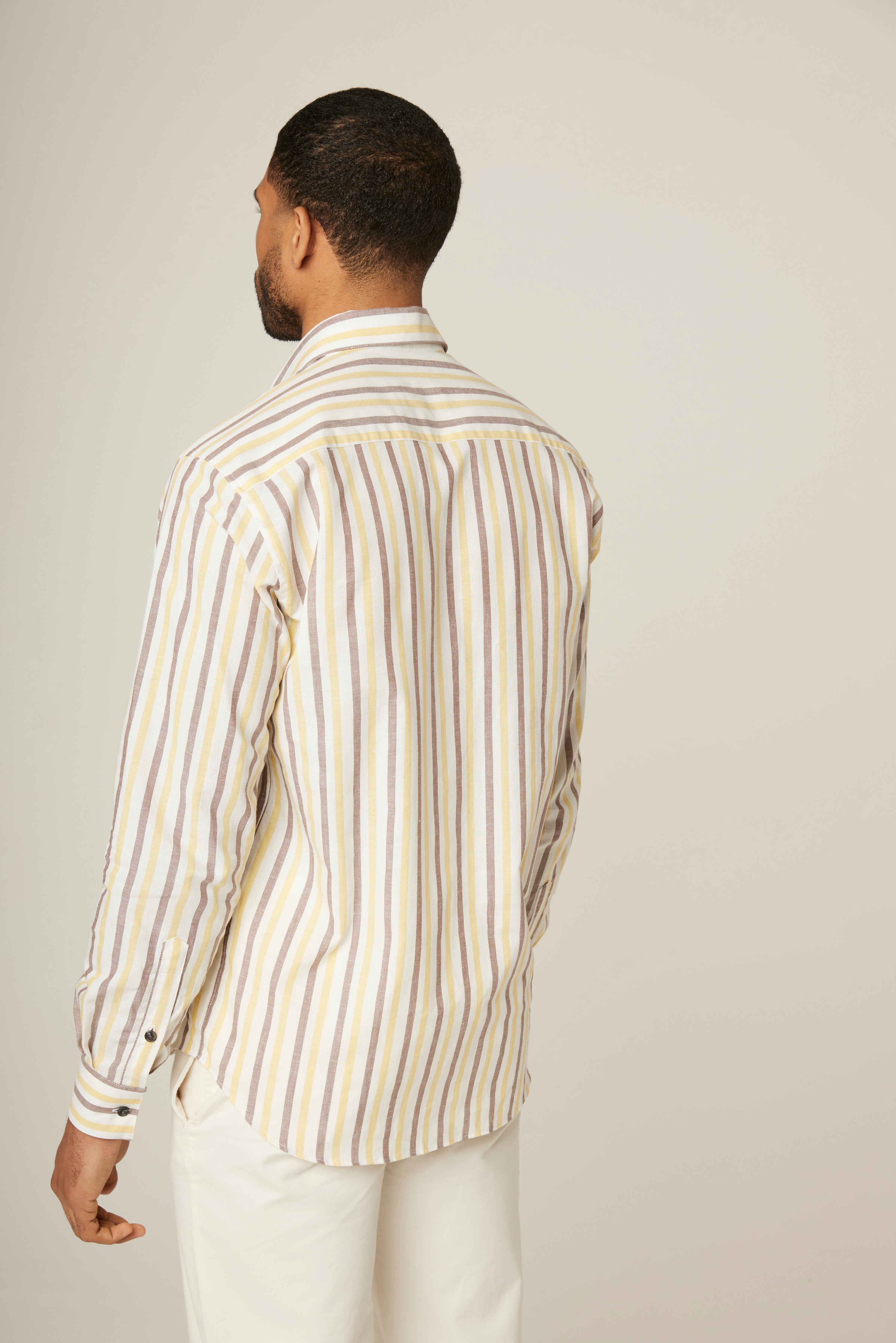 Image of model wearing Linen Shirt . 