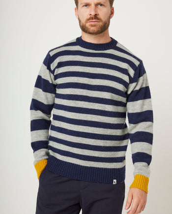 Image of model wearing Dennis Merino Crew. Model is 5ft11in, chest size 38in and wearing size Large