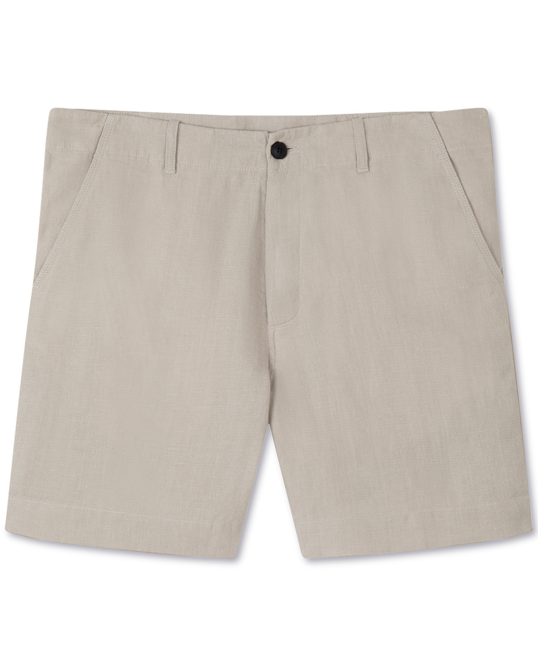 Image of model wearing Grange Linen Shorts. 