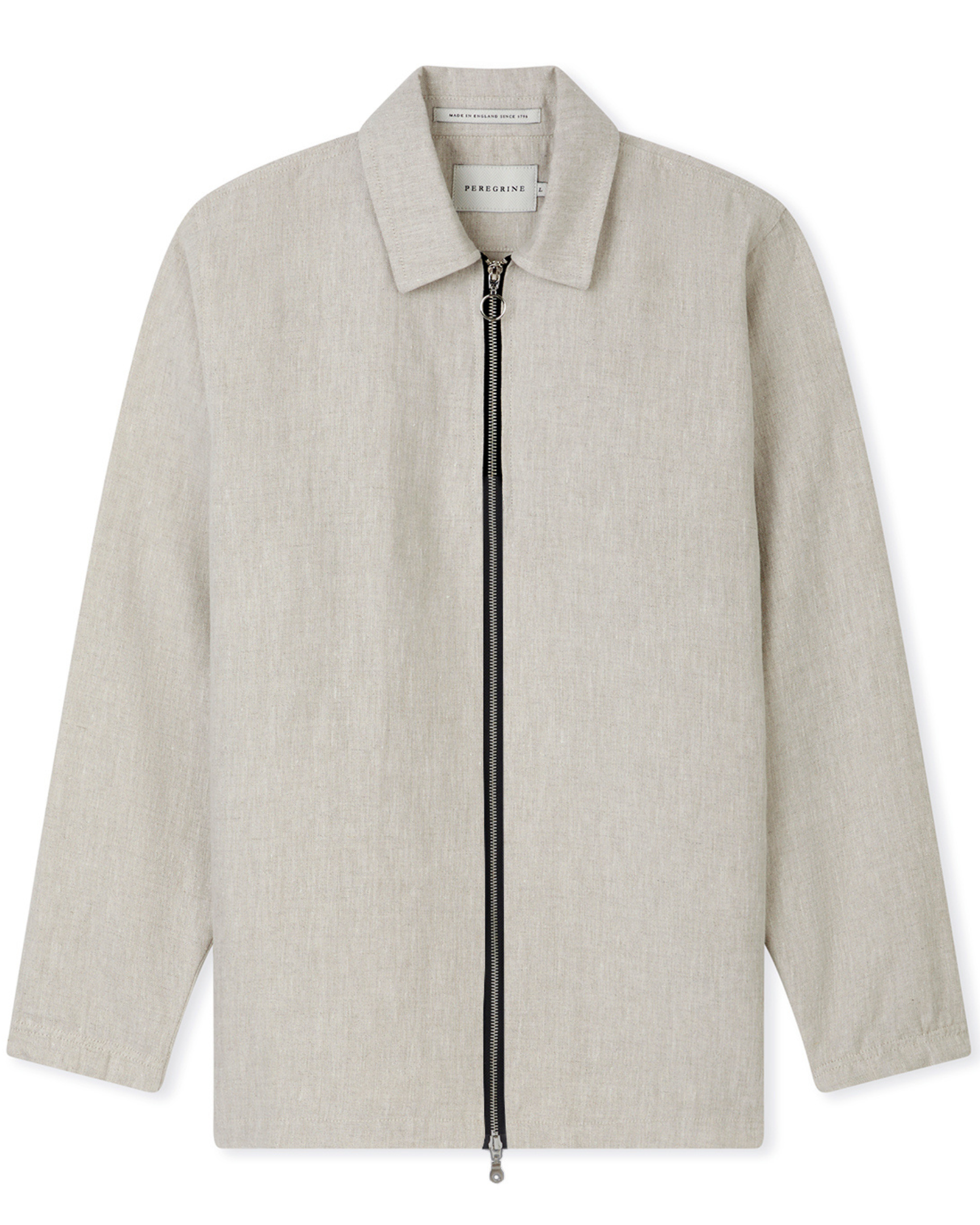 Image of model wearing Heybrook Linen Bomber Jacket . 