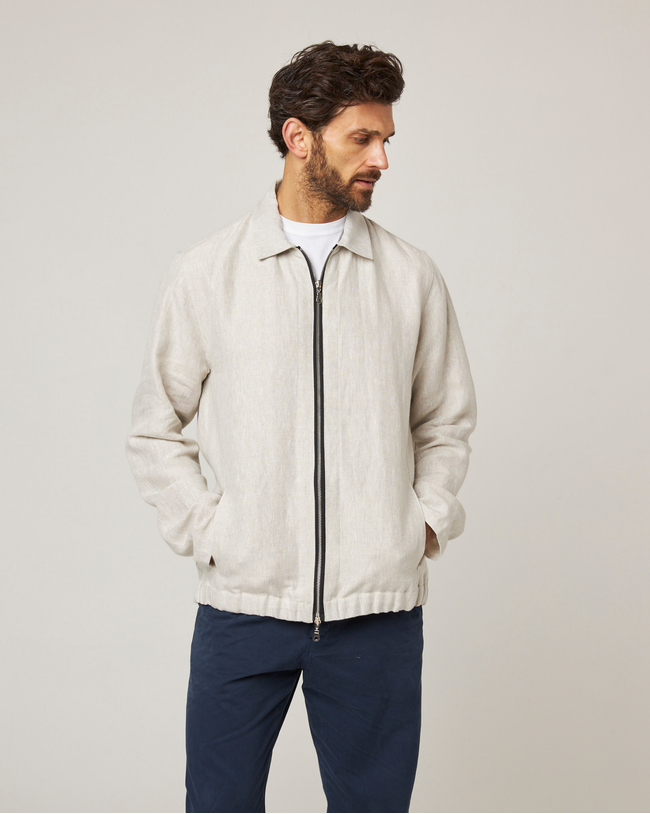 Heybrook Linen Bomber Jacket