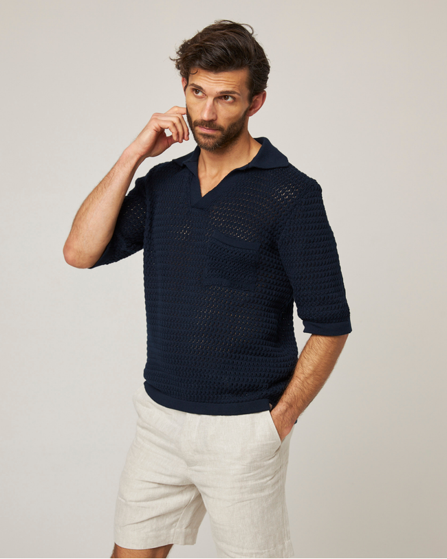 Island Crochet Polo Shirt
