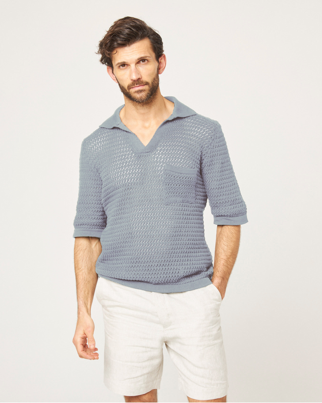 Island Crochet Polo Shirt