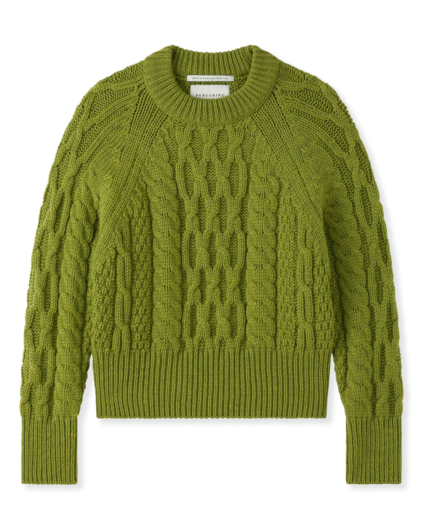 Image of model wearing Isobel Aran Jumper. 